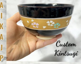 本物の金継ぎ抹茶碗：銅を修復した陶器の小物皿 - Etsy 日本