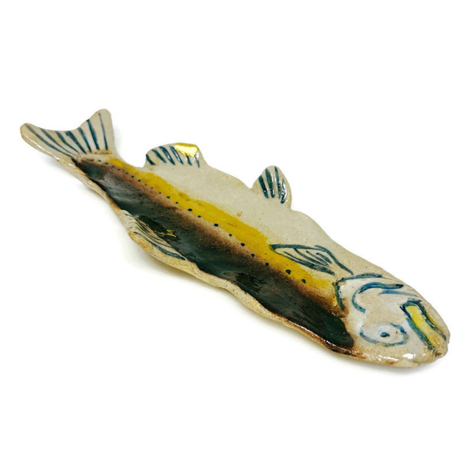 Kintsugi Fish Antique Japanese Kintsugi Fish Pottery Plate: Gold Repair Art - Etsy