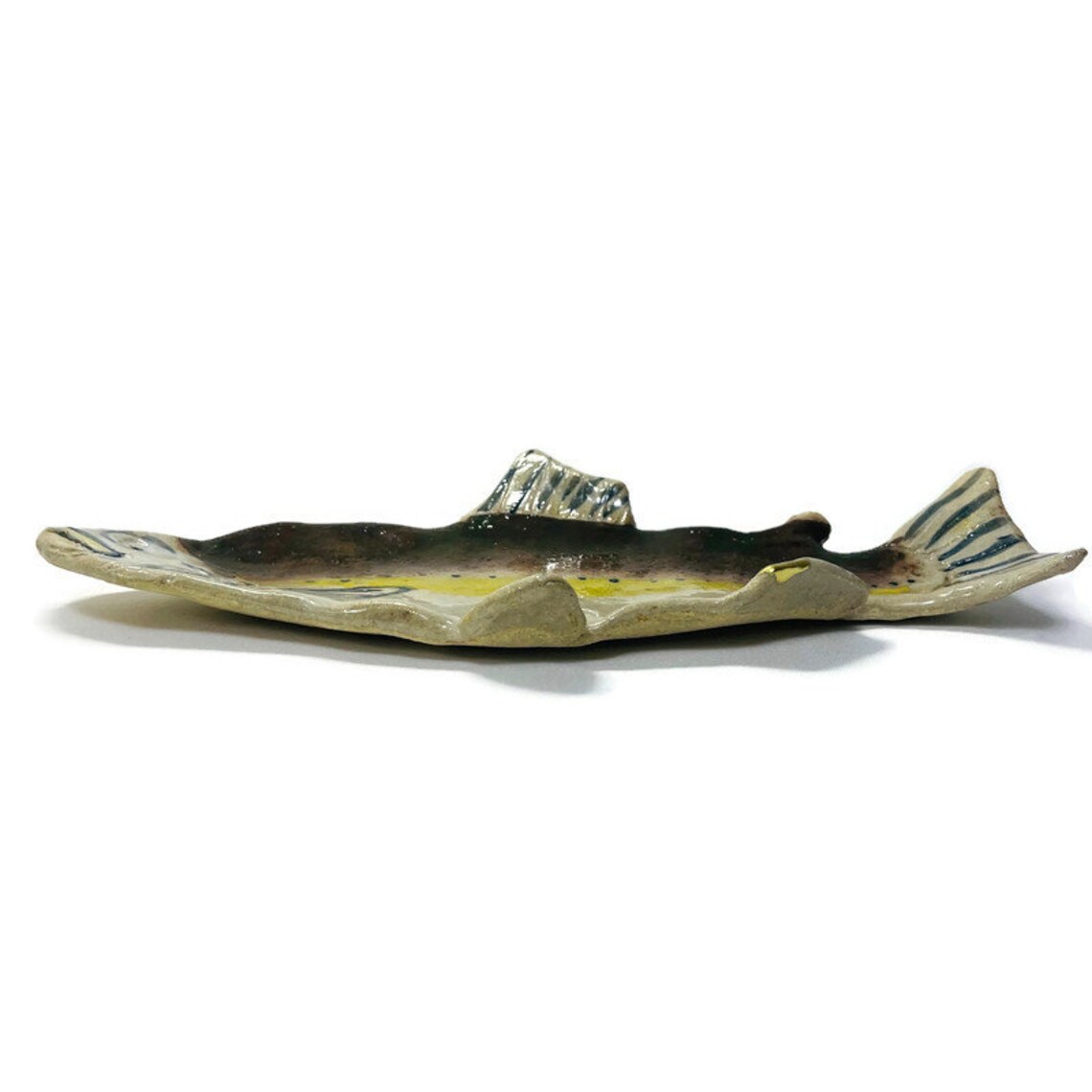 Kintsugi Fish Antique Japanese Kintsugi Fish Pottery Plate: Gold Repair Art - Etsy
