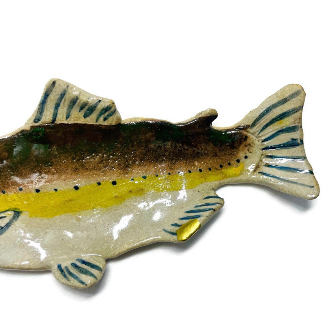 Kintsugi Fish Antique Japanese Kintsugi Fish Pottery Plate: Gold Repair Art - Etsy