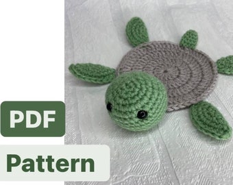 Crochet Turtle Coaster PDF PATTERN, Crochet Pattern PDF Download