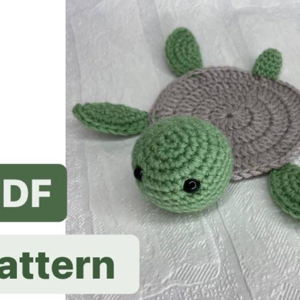 Crochet Turtle Coaster PDF PATTERN, Crochet Pattern PDF Download