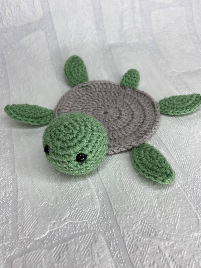 Crochet Turtle Coaster PDF PATTERN, Crochet Pattern PDF Download image 2