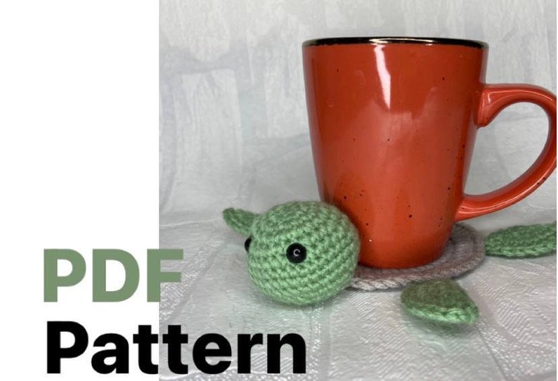 Crochet Turtle Coaster PDF PATTERN, Crochet Pattern PDF Download image 3