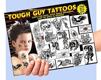 Badass Ink Tough Guy Temporary Tattoos