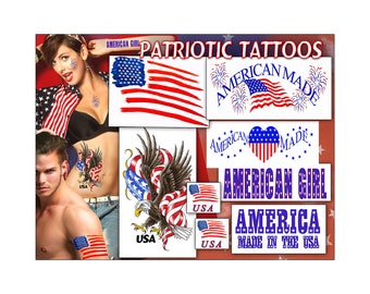 Patriotic Passion USA Temporary Tattoos