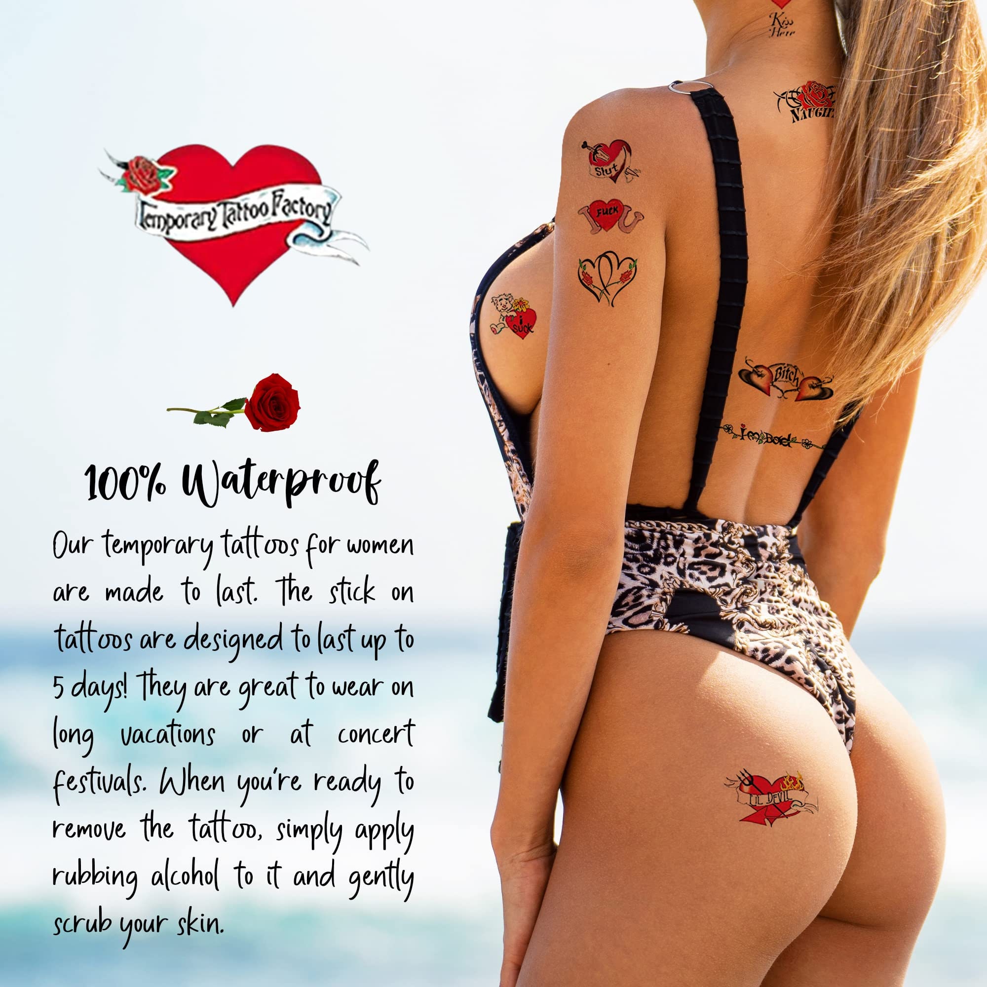 Extra Naughty Temporary Tattoos Include Over 75 Tattoos Etsy