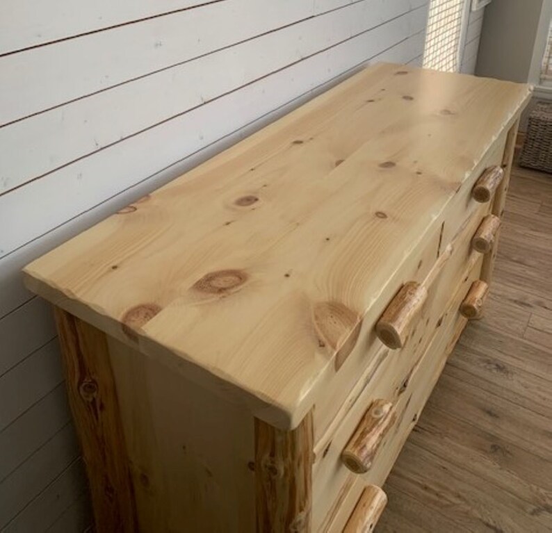 Rustic Pine Dresser Log Dresser Hand Made Log Furniture Etsy