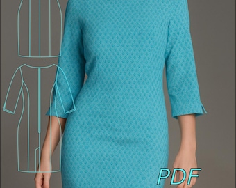 Sewing pattern PDF #dress Pattern/paper pattern in pdf Caterina dress/paper pattern to sew in sizes 38/40/42/44/46/48/50/52 IT.