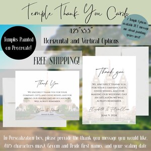 LDS-tempelbedankkaarten, bedankkaartjes bruiloft, GRATIS VERZENDING, Enveloppen inbegrepen, 7 opties, stuur me een bericht zodat jouw tempel de volgende wordt!