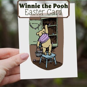 Classic Winnie the Pooh Easter Card, Happy Easter Card, FREE SHIPPING,  4.25” x 5.5”