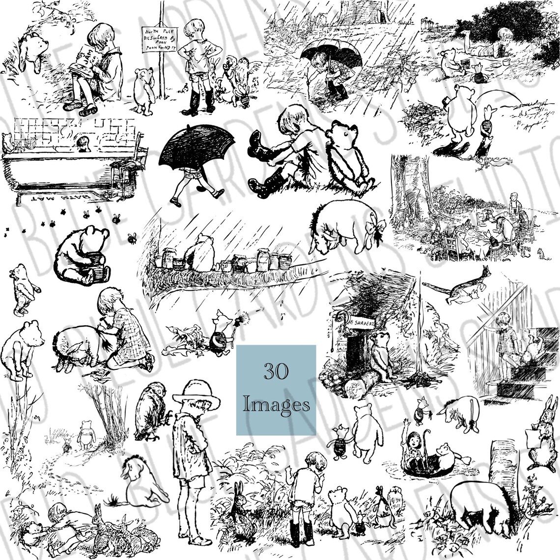 Printable Winnie the Pooh Coloring Book, AA Milne Illustration, Baby ...