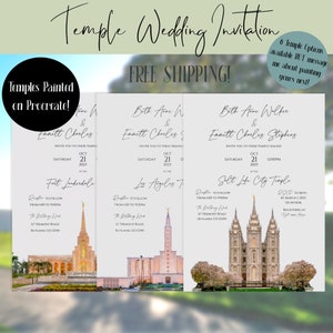 Tempelverzegelingsuitnodigingen, LDS-huwelijksuitnodigingen, GRATIS VERZENDING, 6 opties nu, stuur me een bericht zodat jouw tempel de volgende is!