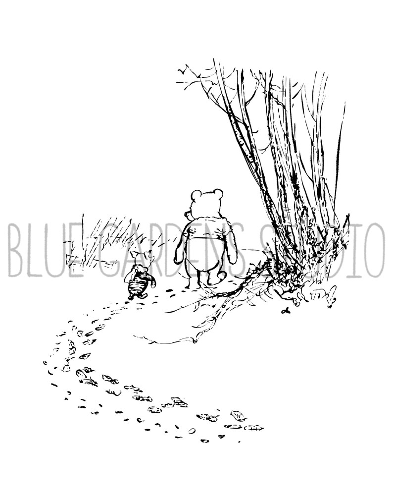 Printable Winnie the Pooh Print and PNG AA Milne Etsy