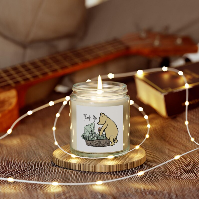 Scented Candles, Baby Shower Favor, Winnie the Pooh Theme, Soy Wax