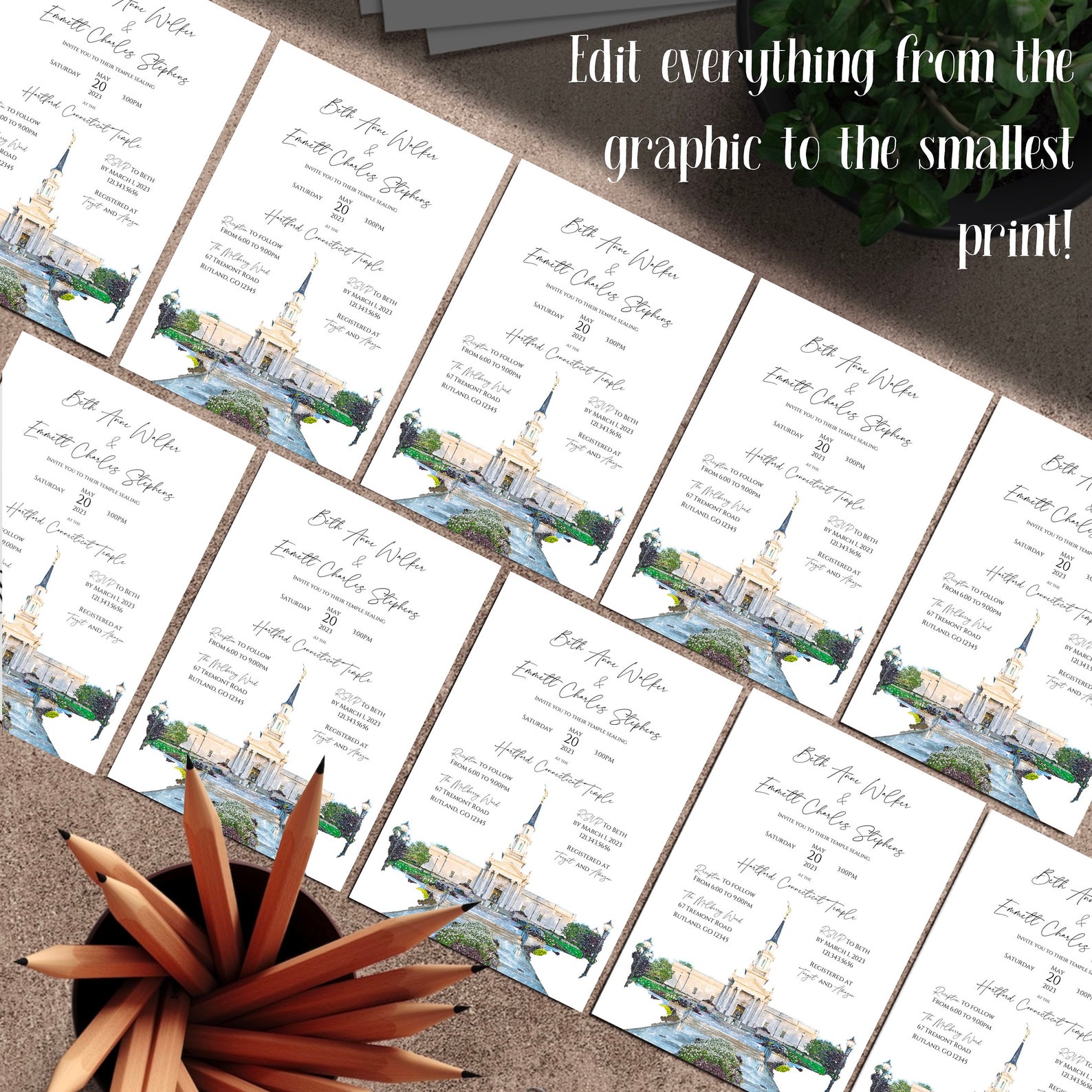 Editable Temple Sealing Invitation Template, Hartford Connecticut