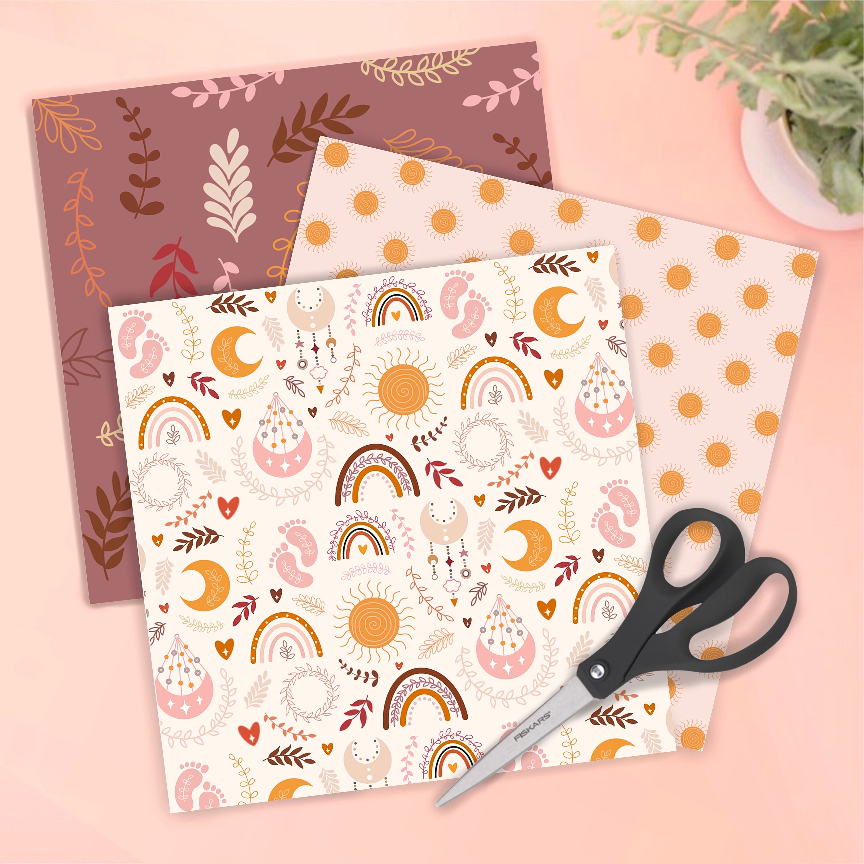 Printable Boho Baby Girl Scrapbooking Paper Set Of 10 Designs - Etsy