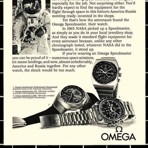 OMEGA Vintage 1969 Advertisement Speedmaster 321 861 Professional Moon Watch8 X 10 Gloss POSTER PRINT gift for him Christmas stocking