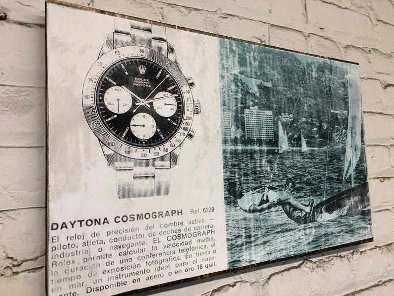 Rolex Daytona Ad Art Distressed Design for Home Decor 6263 6239