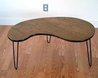 Kidney Bean coffee table maple Ply Mid Century Modern Design