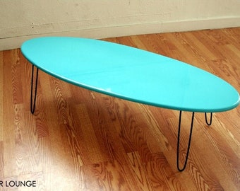 elliptical coffee table  surfboard style eames era design mid century modern furniture free shipping