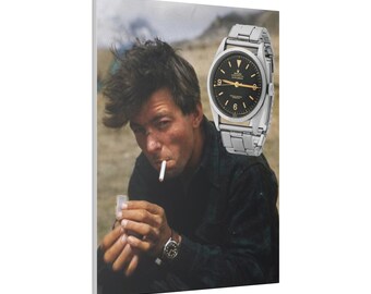 The Human Fly Joe Brown with his 6350 Explorer double exposure print Matte Canvas, Stretched, 0.75" home decor watch collector watch