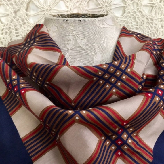 Vintage silk souvenir scarf / Eurorail souvenir sc