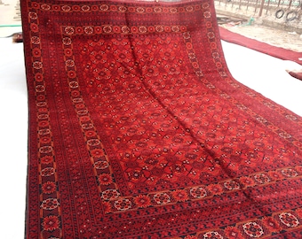 7x10 オレンジ トルクメン エルサリ ラグ - 手編み ベジ染料