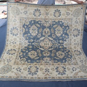 6x6 ft Square Rug, Afghan Geometric design Handmade Wool Square Rug, Oriental Rug, Tribal Turkmen Rug. For Bedroom Rug, Living Room Carpet