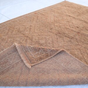 1970s Antique 4&#39;1x7&#39;5 ft Faded Brown Terracotta Rug, Caucasian Rug, Soft Wool Pile Handmade Rug, Turkmen Balochi Rug, Bedroom, Living Room
