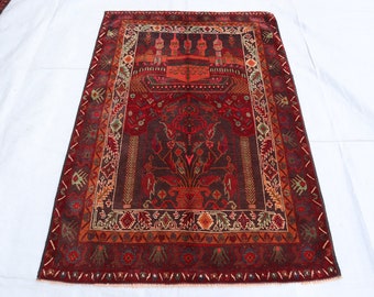 2.11 x 4.6 Ft Antique Handwoven Area Rug, Vintage Turkoman Tekke Rug, Fabulous Antique Caucasian Carpet, Collectors Piece Rug, Bedroom Rug