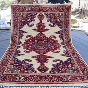 Afghan Rug 5&#39;7x8&#39;5 ft Hand Knotted Wool Rug, Medallion Area Rug, Afghan Gabbeh Rug, Natural Veg Dye Rug, Bedroom Office Rug, Living Room Rug