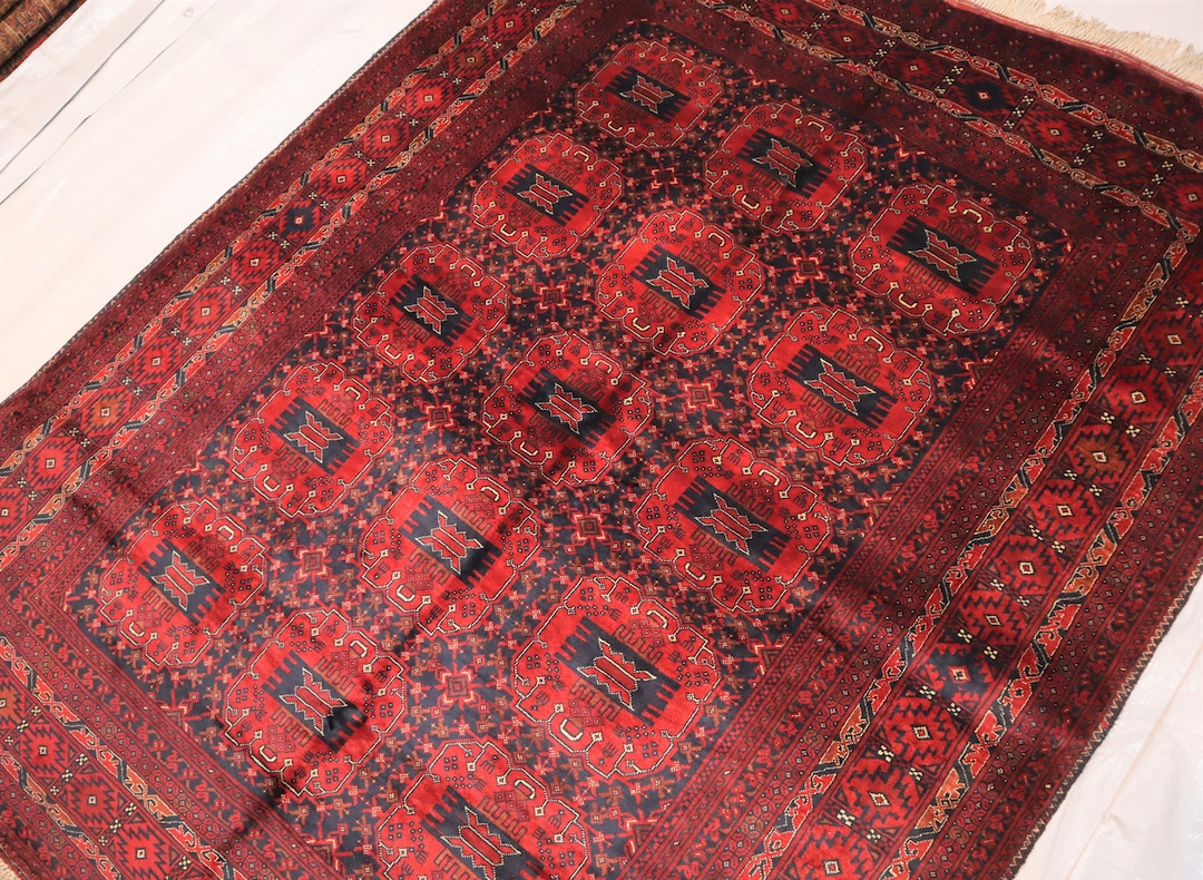 6.3 X 4.11 Ft Geometric Bilgik Area Rug, Hand Knotted Area Rugs ...