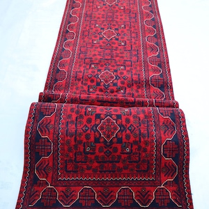 3x13 Ft Bukhara Runner Rug, Afghan Handmade Soft Wool Rug, Hallway Runner 13 ft, Stair Runner Rug, Khamiyab Rug, Collectors Piece, Kitchen