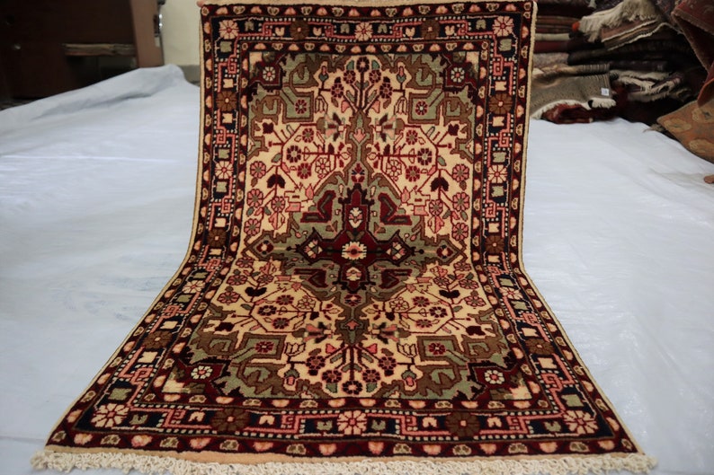 3.1 X 2.3 Ft Turkish Antique Handmade Rug, Turkmen Traditional Rug ...