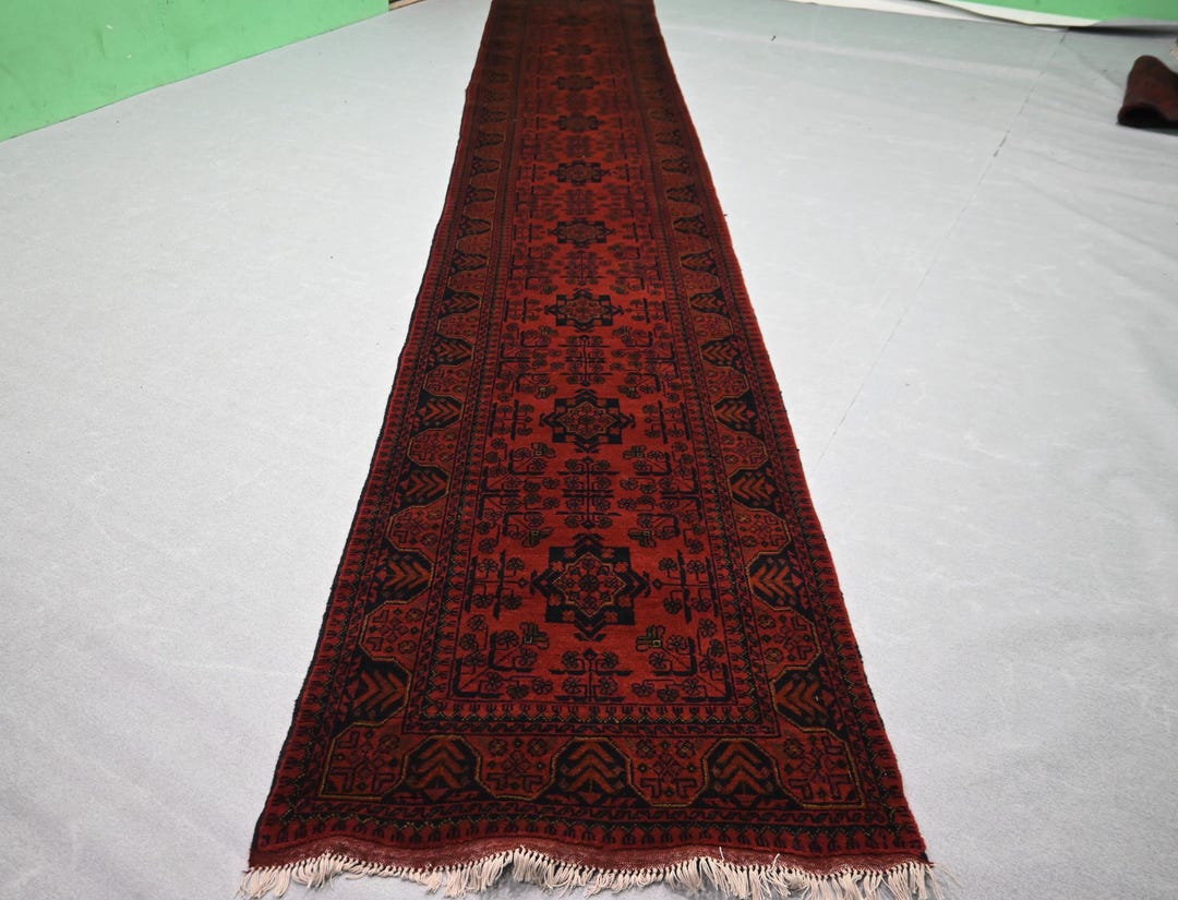Rare Find 25 Ft Long Runner Rug, Turkmen Bukhara Rug, 3x25 Hallway ...