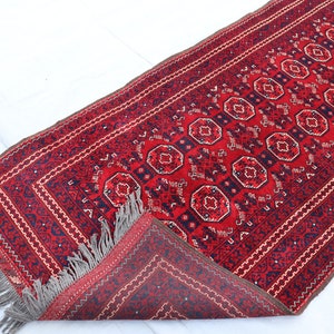 13 Ft Vintage Runner Rug Afghan Hand Knotted Wool Rug, Handmade Wool Runner Rug, Hallway Runner Rug, Waziri Rug, Entry Way Rug, Kitchen Rug