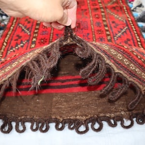 2x4 ft Antique Cushion Cover rug, Handmade Collectors Piece Afghan Tribal Vintage Pillow Cover Rug, Oriental Rug Bukhara Balisht Cushion Rug