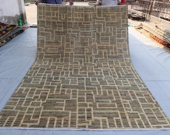 6x9 ft Handmade Afghan Gabbeh Rug, Turkish Style Ziegler rug, Hand Spun Wool Living Room Rug, Area Rug, Rugs For Bedroom 6x9 dining Room Rug
