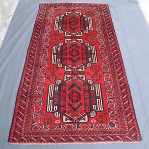 3'6x6'6 ft Vintage Rug/ Afghan Antique Rug Turkmen Tribal Rug Collector's Piece Fine Pile Wool Rug/ Oriental Area Rug/ Bedroom Kitchen Rug