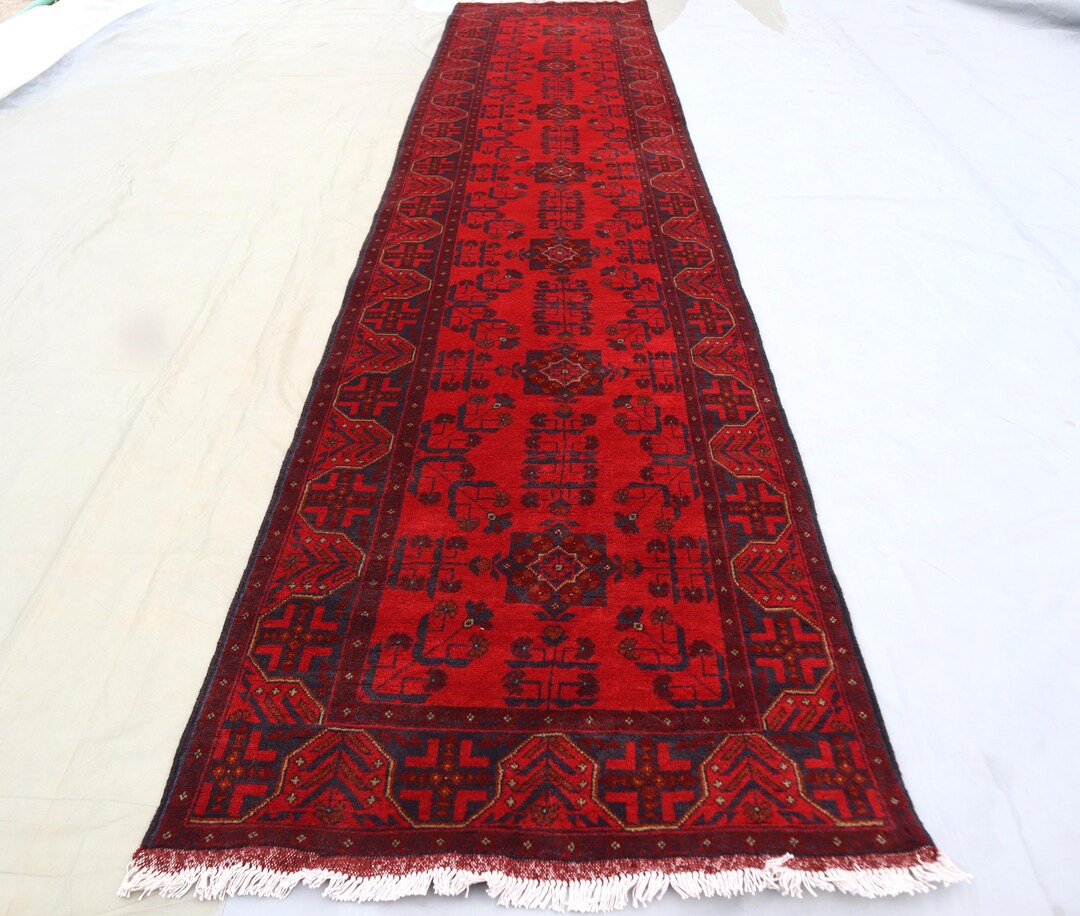 Afghan Runner, Custom Size Long Runner Rug, Turkoman Bukhara Rug ...