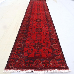 Custom Size, Bokhara Runner rugs, High Quality wool Hand Knotted Entry way Afghan Bukhara Runner, Turkmen tribal Carpet, Hallway Runner Rug