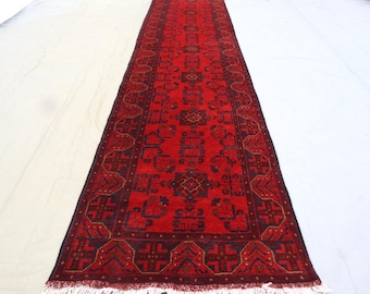Afghan Runner, Custom Size Long Runner Rug, Turkoman Bukhara rug, Handmade Afghan Runner, Hallway Runner, Bokhara Khamyab Khal Mohammadi Rug