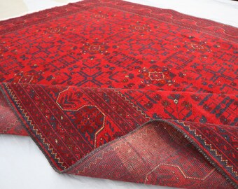 Large Area Rug, Custom Size Afghan Hand-knotted Soft Wool rug, Turkoman Bukhara Rug, Oriental Khamyab rug, Living room rug, 13x10 Afghan Rug