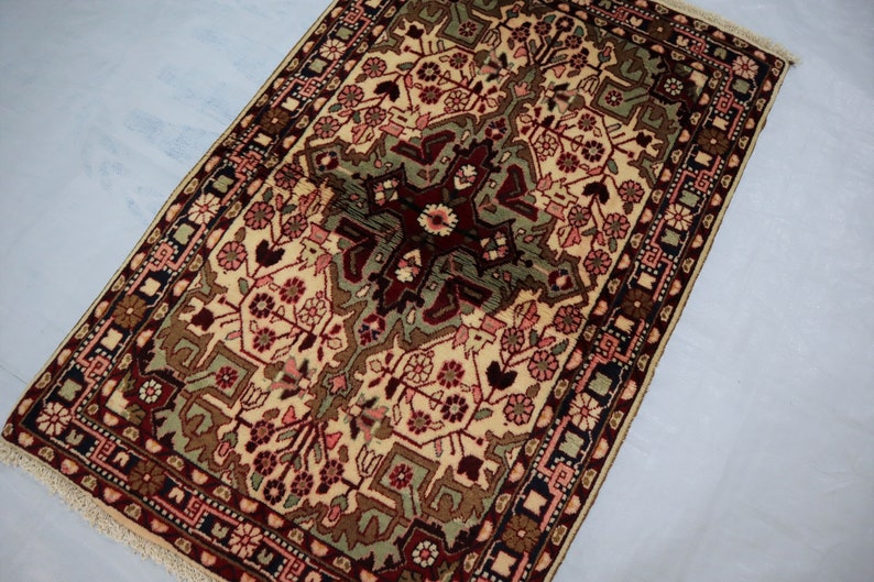 3.1 X 2.3 Ft Turkish Antique Handmade Rug, Turkmen Traditional Rug ...