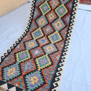 Afghan Kilim Runner 2&#39;8x6&#39;6 Turkmen Rug, Handmade, Kilim, Turkish Kilim Runner Rug, Traditional Turkomon Kilim, Navajo Rug, Boho Kilim Rug