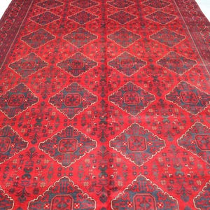8x11 Afghan Bukhara Rug, Turkmen Red fine Quality, Handmade Wool Area Rug, Afghan khamiyab Oriental Unique Rug, Bedroom, Living room Office