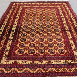 3x5 Ft Handmade Afghan Rug, Bokhara Rug, Turkmen Tribal Rug, Soft Wool Rug, Area Rug, Oriental Rug, Living Room Bedroom, 3x5 Kids Room Rug