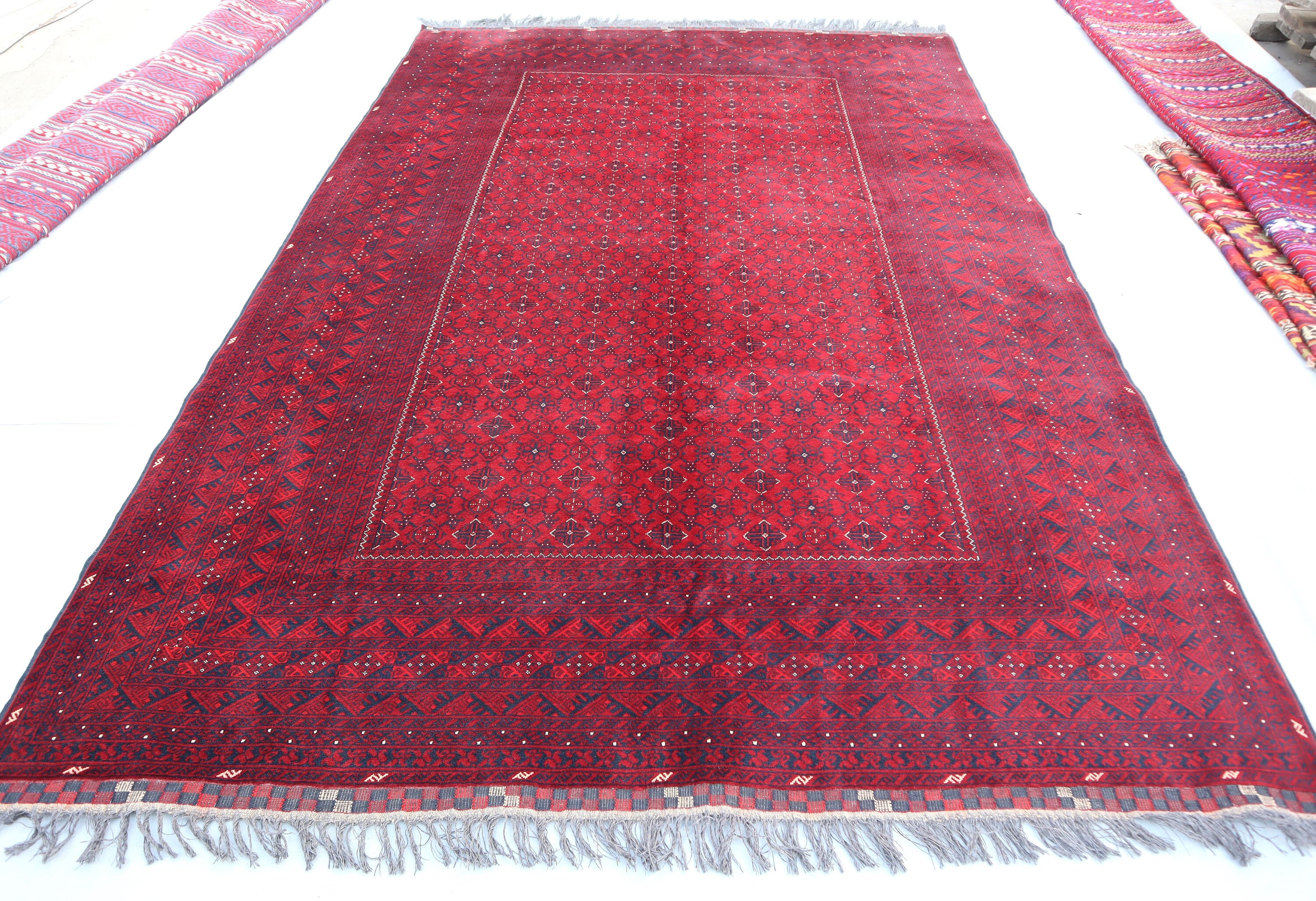 大型ヴィンテージラグトルクメン族アフガニスタン産（288×190cm）レッド