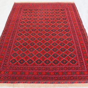 Afghan Vintage Mishwani Kilim Rug 5x6 ft Turkmen Antique Kilim Area Rug, Handmade Wool Rug, Tribal Vintage Rug, Geometric Genuine Boho Rug